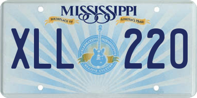 MS license plate XLL220