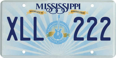 MS license plate XLL222