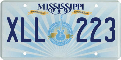 MS license plate XLL223