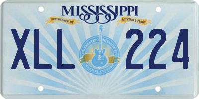 MS license plate XLL224