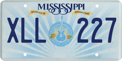 MS license plate XLL227