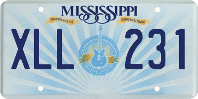 MS license plate XLL231
