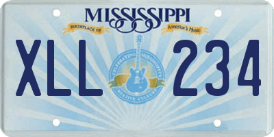 MS license plate XLL234