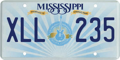 MS license plate XLL235
