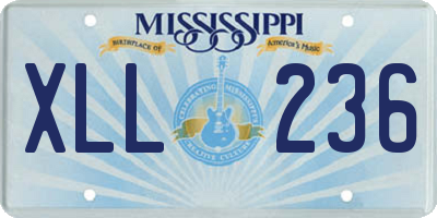 MS license plate XLL236