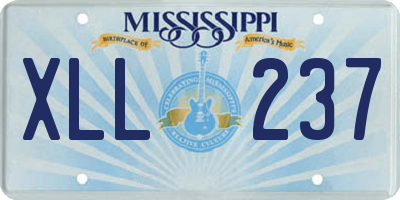 MS license plate XLL237