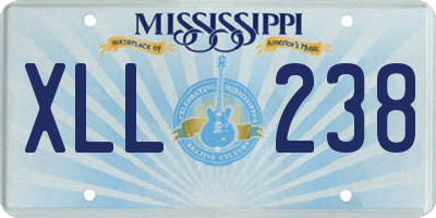 MS license plate XLL238