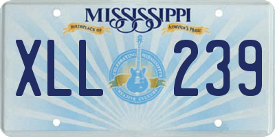 MS license plate XLL239