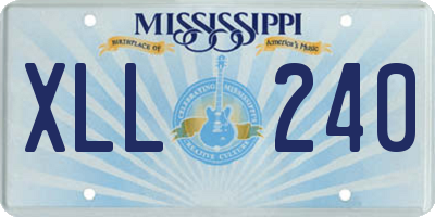 MS license plate XLL240