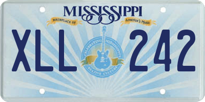 MS license plate XLL242