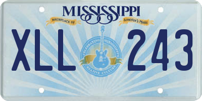 MS license plate XLL243