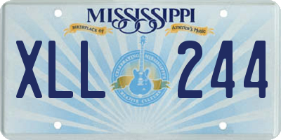 MS license plate XLL244