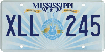 MS license plate XLL245