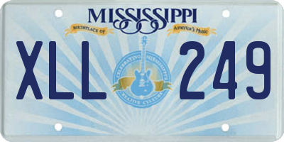 MS license plate XLL249