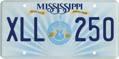 MS license plate XLL250