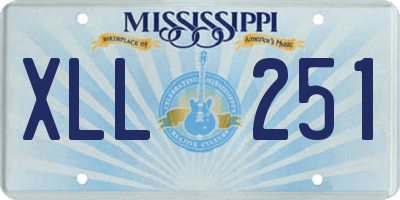 MS license plate XLL251