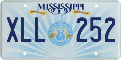 MS license plate XLL252