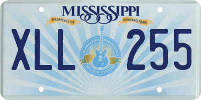 MS license plate XLL255