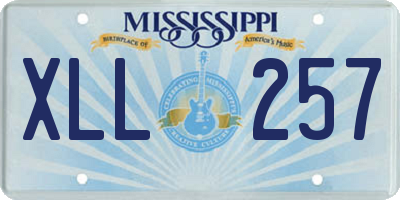 MS license plate XLL257