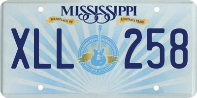 MS license plate XLL258