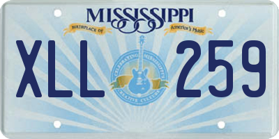MS license plate XLL259