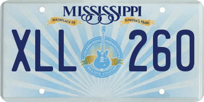 MS license plate XLL260
