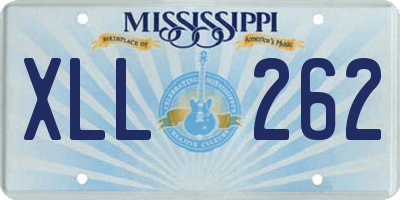 MS license plate XLL262