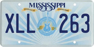 MS license plate XLL263