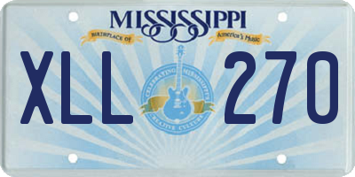 MS license plate XLL270