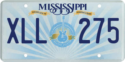 MS license plate XLL275
