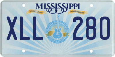 MS license plate XLL280