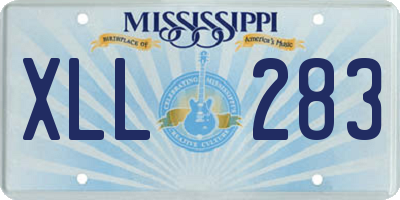 MS license plate XLL283
