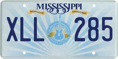 MS license plate XLL285