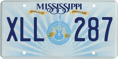 MS license plate XLL287