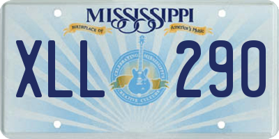 MS license plate XLL290
