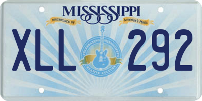 MS license plate XLL292
