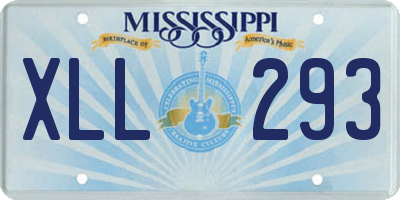 MS license plate XLL293