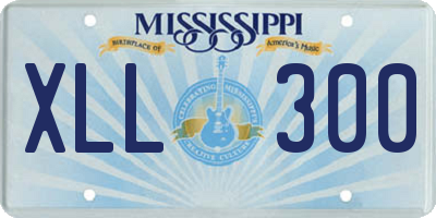 MS license plate XLL300