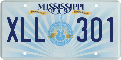 MS license plate XLL301