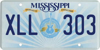 MS license plate XLL303