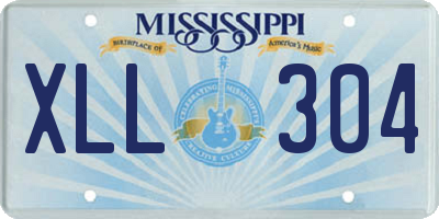 MS license plate XLL304