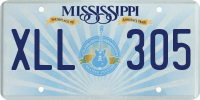 MS license plate XLL305