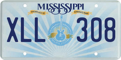 MS license plate XLL308