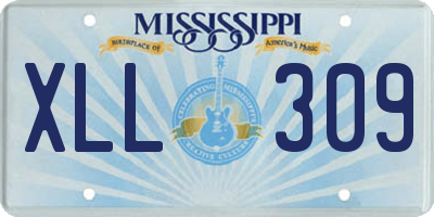 MS license plate XLL309