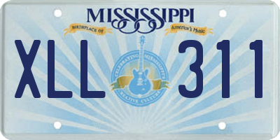 MS license plate XLL311