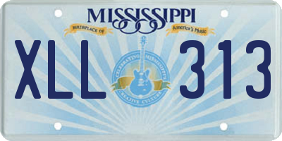 MS license plate XLL313