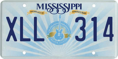 MS license plate XLL314