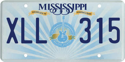 MS license plate XLL315