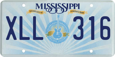 MS license plate XLL316
