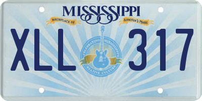 MS license plate XLL317